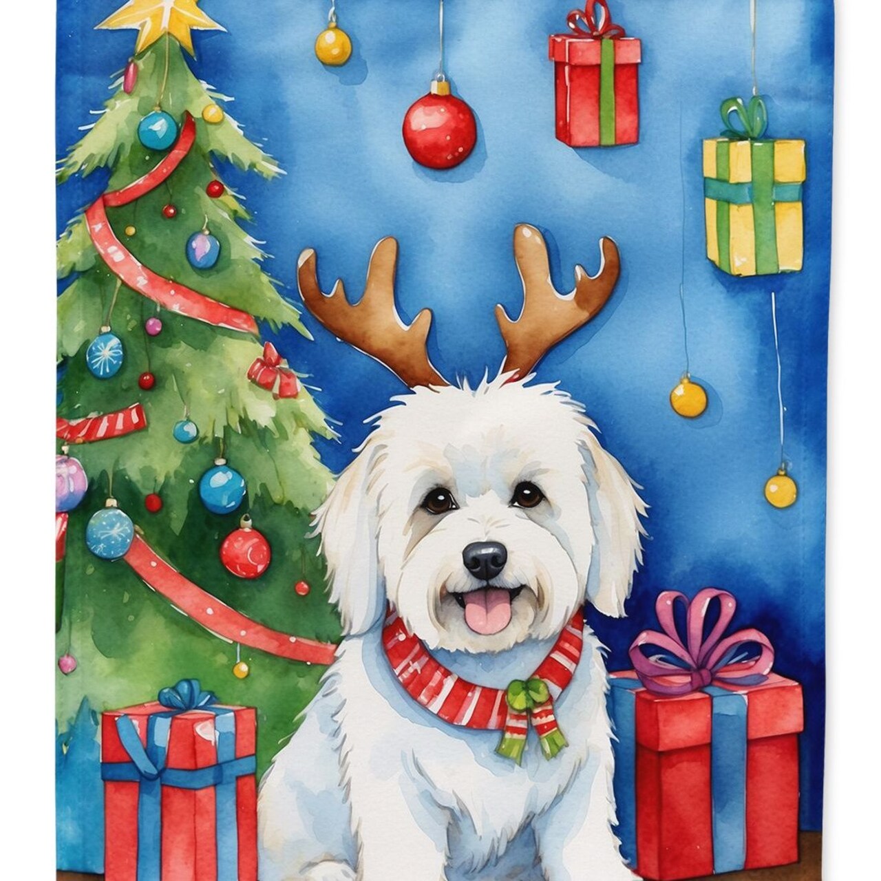 Edge Collections - Multicolor - Festive Winter Snow Landscape Decorative House Flag - 1 Piece